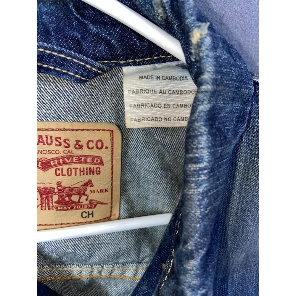 Levis Jacket Boys Small Blue Trucker Type 3 Pockets Denim Jeans Junior Kids read